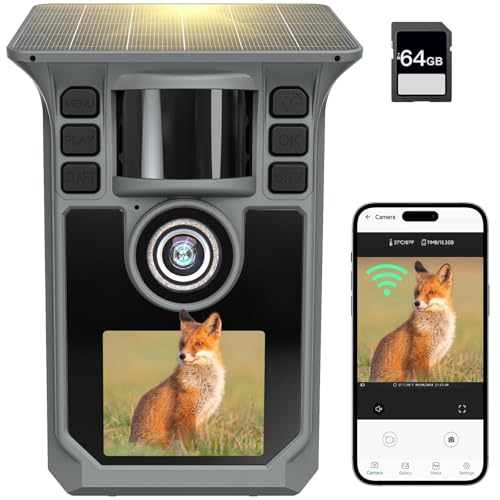 Amazon.co.jp: FKPCAM 2025最新型ソーラー式 4K トレイルカメラ 64MP
